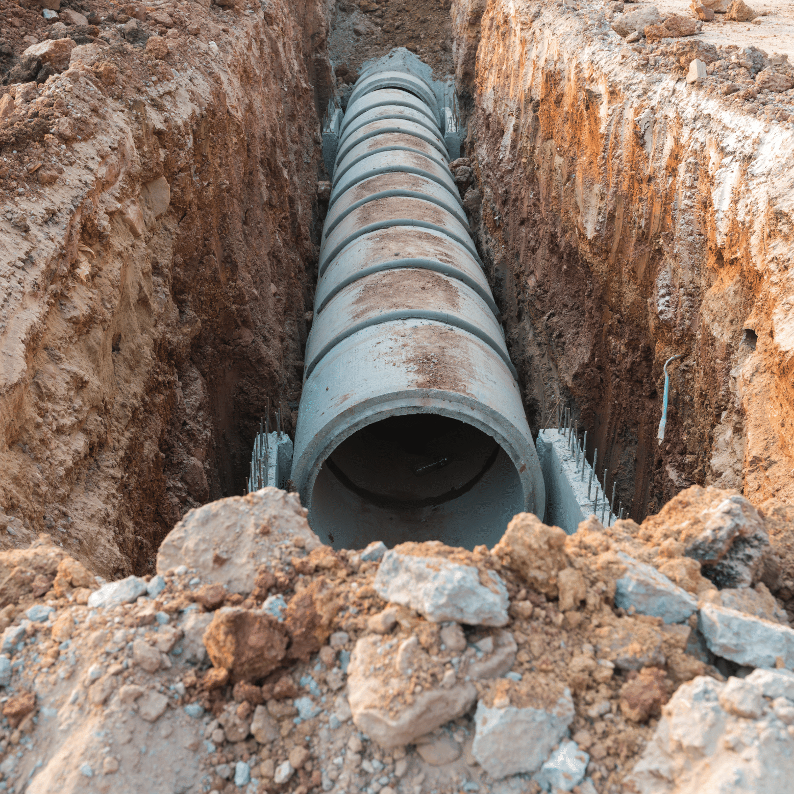tuyau de canalisation sous terre